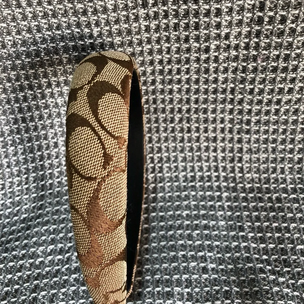 Coach Tan and Brown Signature Headband - Picture 6 of 6